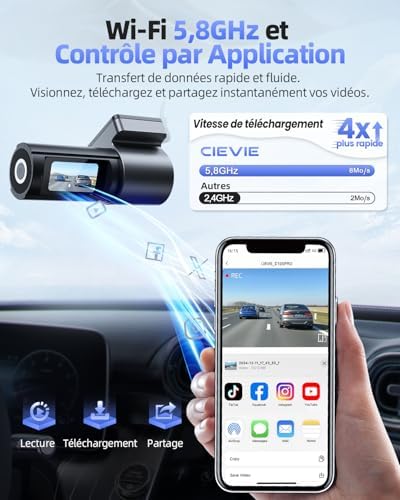 Vue 5 de Cievie Dashcam Voiture