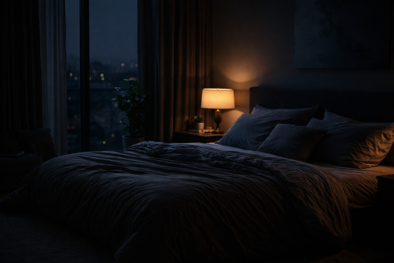 Peaceful bedroom quiet dark sleep environment science