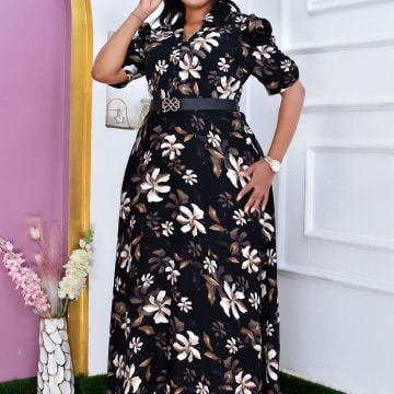 Flora Puff-Sleeve Maxi Dress