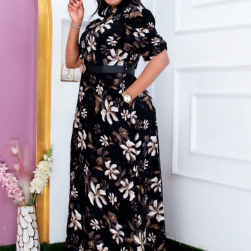 Flora Puff-Sleeve Maxi Dress