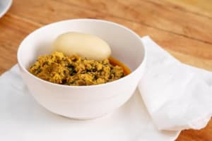 Egusi Soup with Fufu, Eba or Semo
