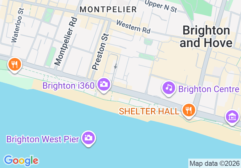 Map showing Pearly Cow Brighton
