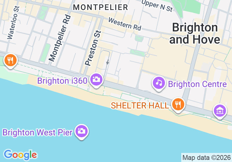 Map showing Pearly Cow Brighton