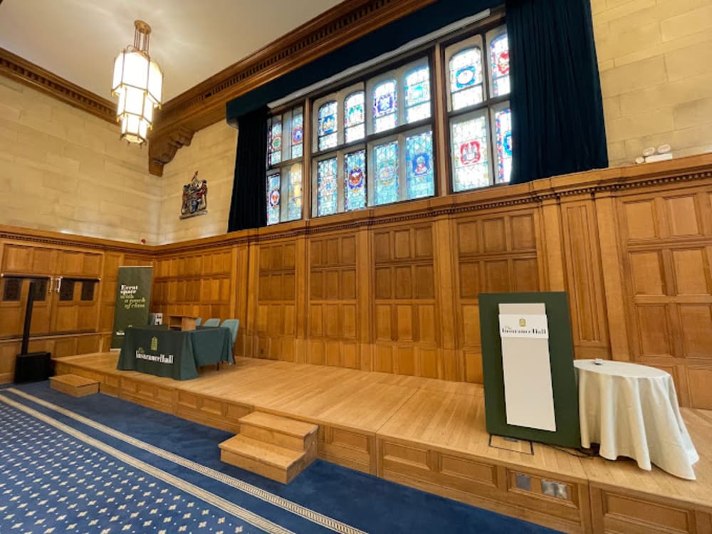 Fredericks at the insurance hall