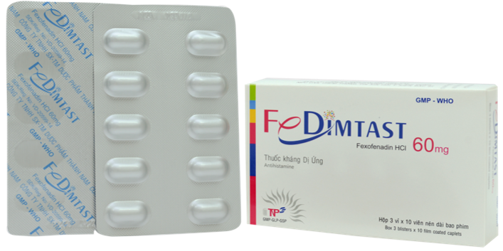 Fedimtast 60mg Thành Nam (Hộp 3 Vỉ x 10 Viên)