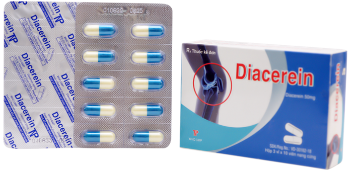 Diacerein 50mg Thành Nam (Hộp 3 Vỉ x 10 Viên)