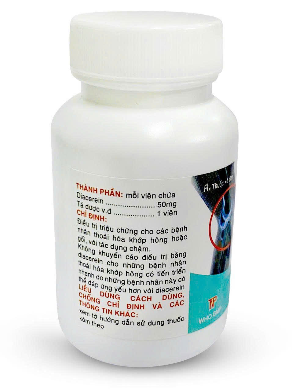 Diacerein 50mg Thành Nam (Chai/100 Viên)