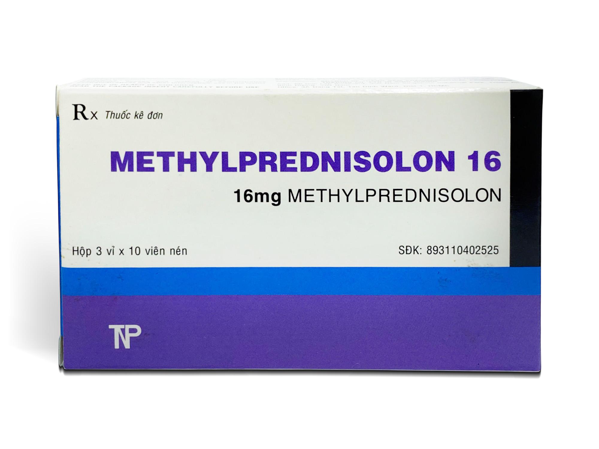 Methylprednisolon 16mg Thành Nam (Hộp 3 Vỉ x 10 Viên)