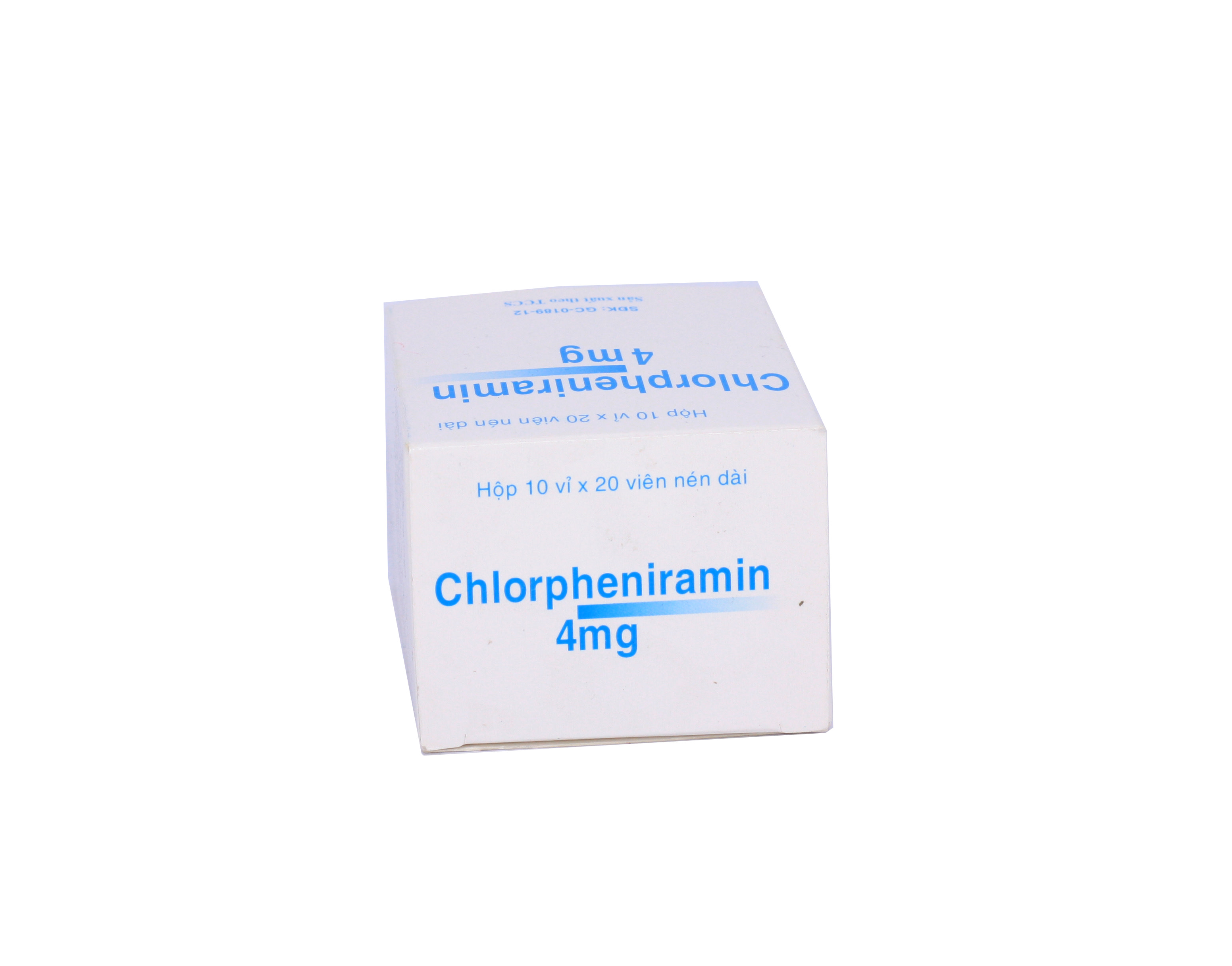 Chlorpheniramin 4mg Thành Nam (Hộp 10 vỉ x 20 viên Nén Dài Vàng)