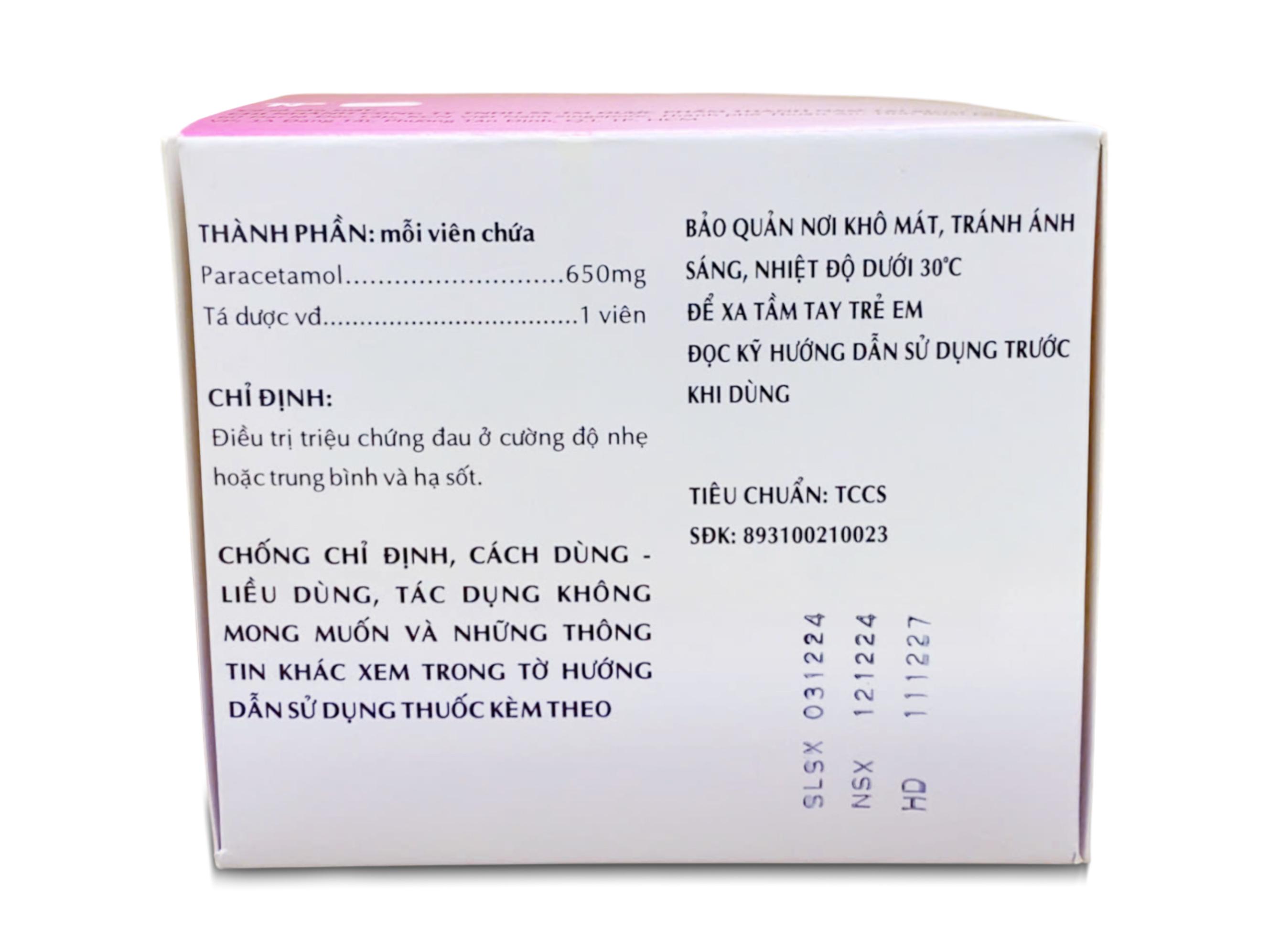 Tanafadol Plus Thành Nam (Hộp 10 Vỉ x 10 Viên)