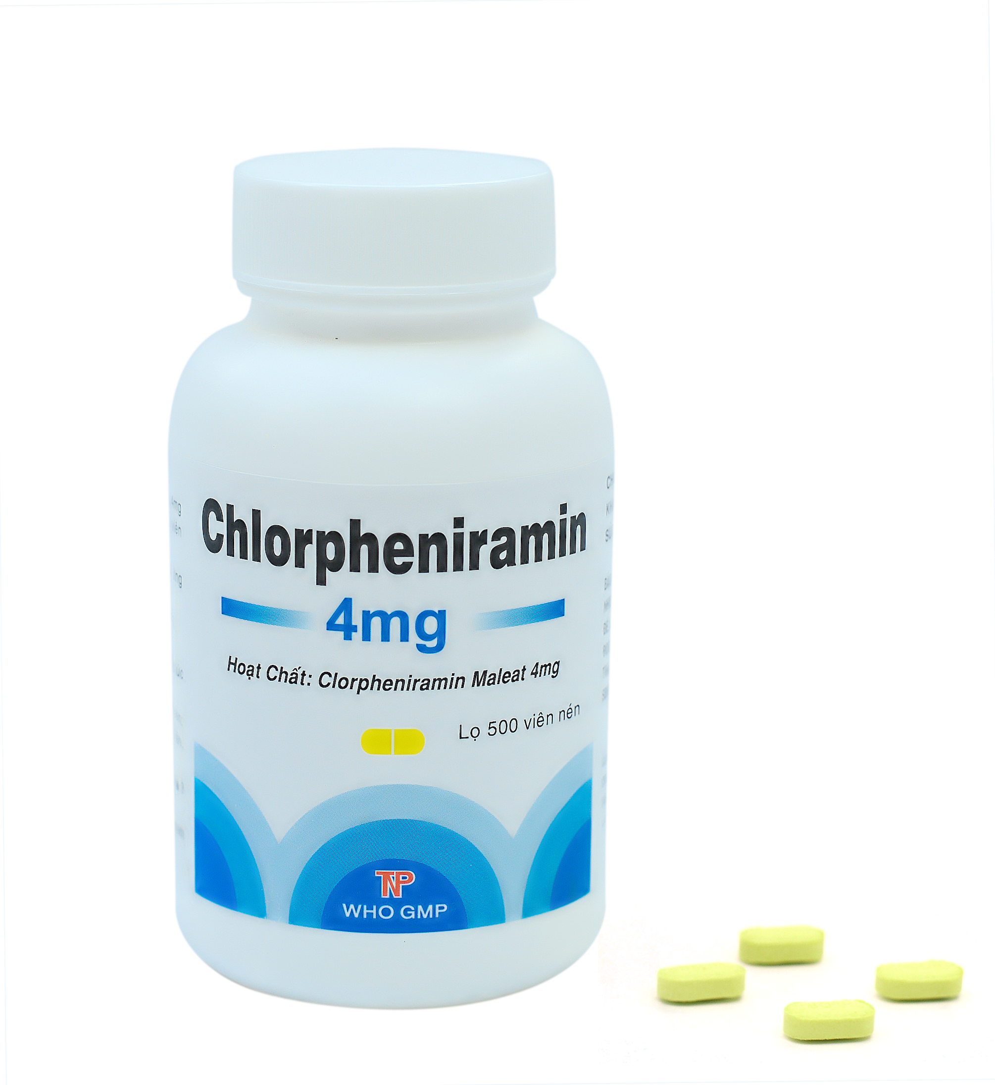 Chlorpheniramin 4mg Thành Nam (Chai 500 Viên Nén Dài Vàng)