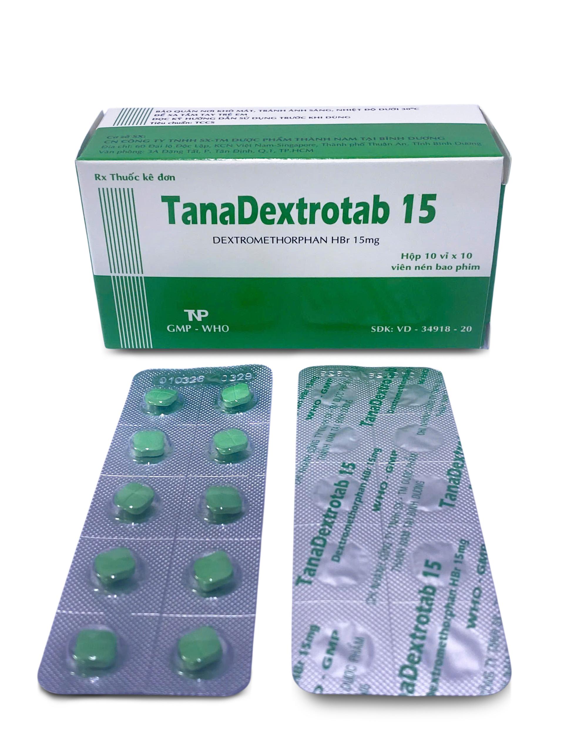 Dextromethorphan 15mg Thành Nam (Hộp 100 viên nén)