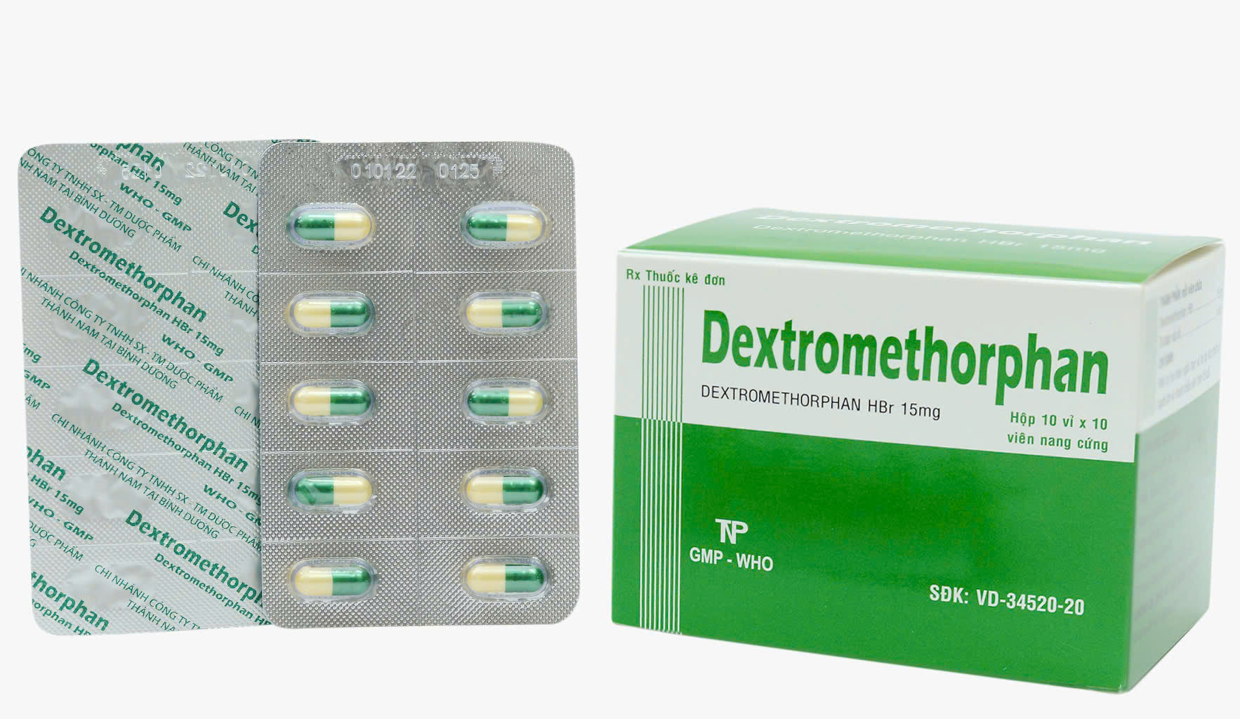 Dextromethorphan 15mg Thành Nam (Hộp 100 viên nang)