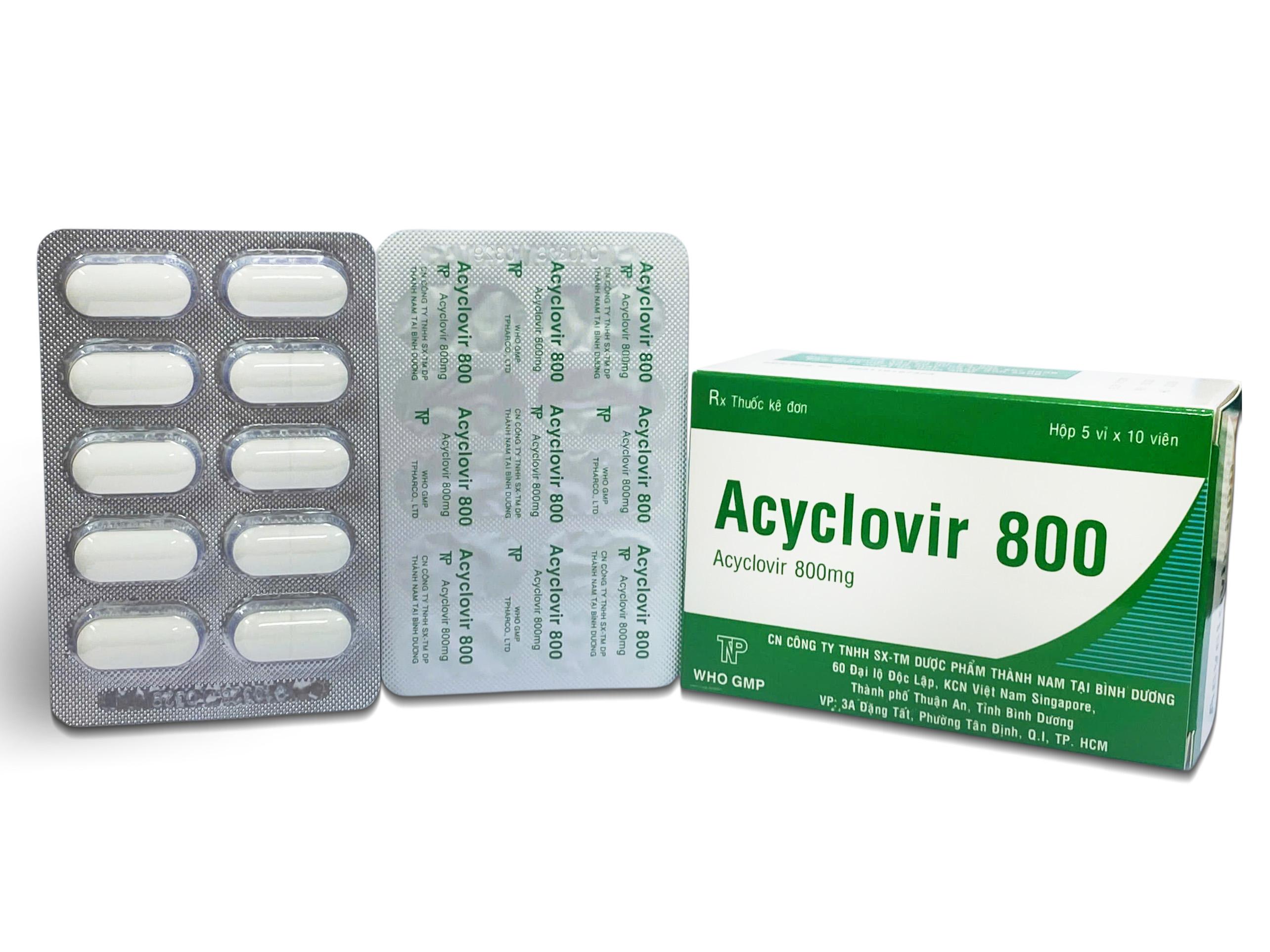 Acyclovir 800 Thành Nam (Hộp 50 viên nén bao phim)