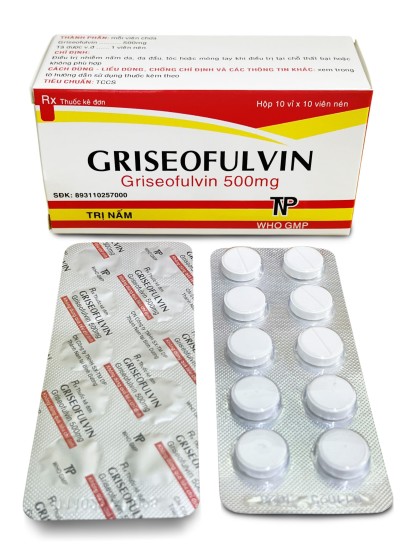 Griseofulvin 500mg Thành Nam (Hộp 10 Vỉ x 10 Viên)