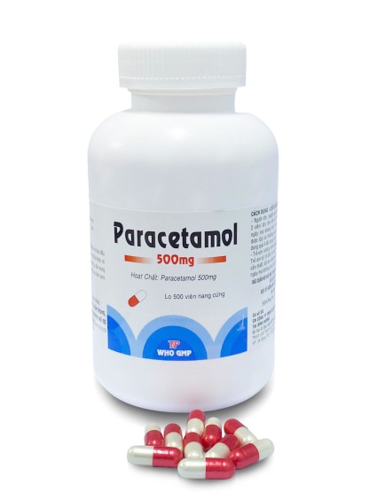 Paracetamol 500mg Thành Nam (Trắng Đỏ, C/500 viên nang)