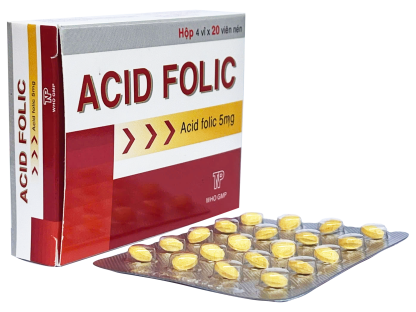 Acid folic 5MG Vitamin B9 Thành Nam (Hộp 4 Vỉ x 20 Viên Nén)
