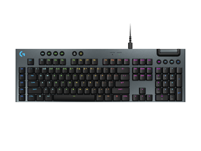 Logitech G915 LIGHTSPEED RGB Mechanical Gaming Keyboard, Low Profile GL Clicky Key Switch, LIGHTSYNC RGB, Advanced LIGHTSPEED Wireless and Bluetooth Support - Clicky,Black