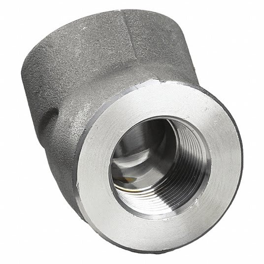 كوع 45 درجة, من الفولاذ, مقاس الأنبوب 1 × 1 بوصة, داخلي NPT × داخلي NPT