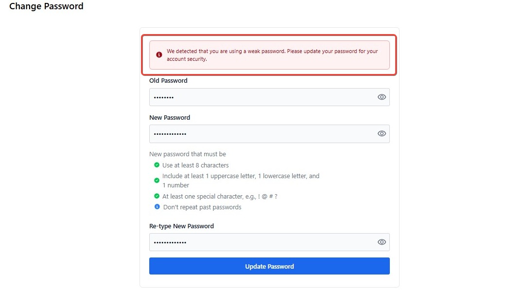 notificationWeakPassword