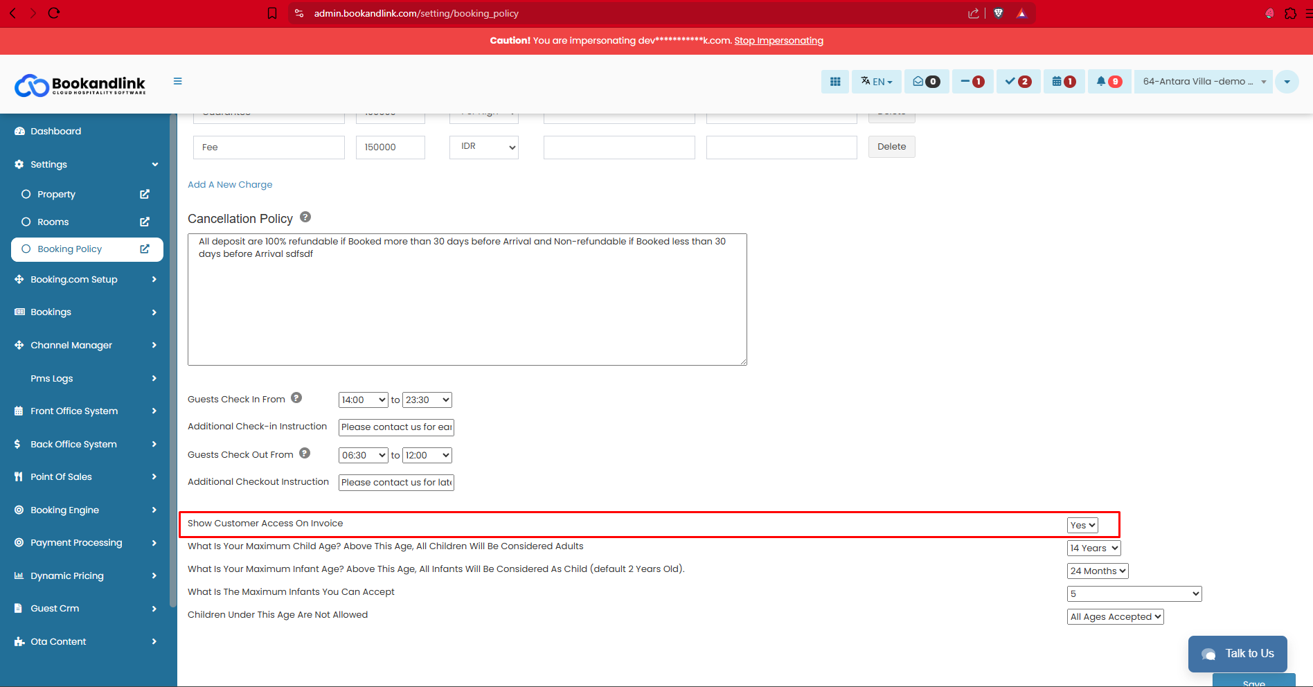 show-customer-access