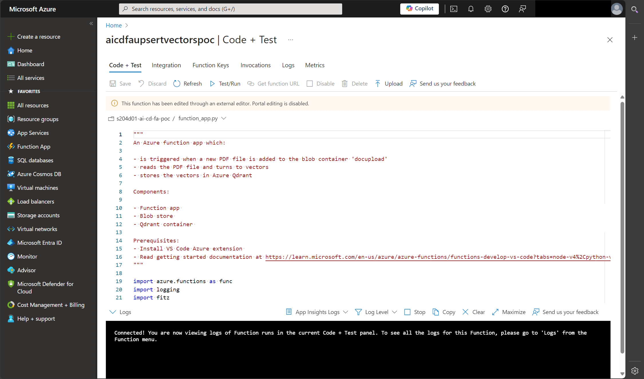 Azure function app in Azure