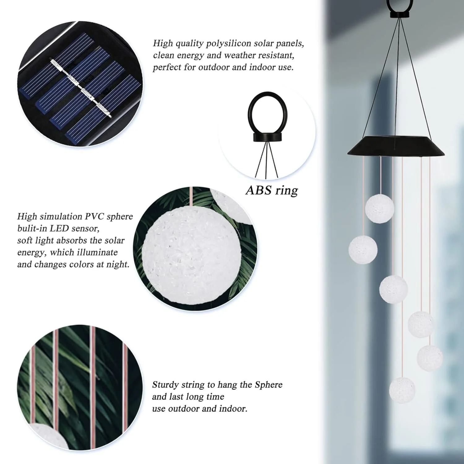 CM Solar Solar Wind Chime Light - product image 3
