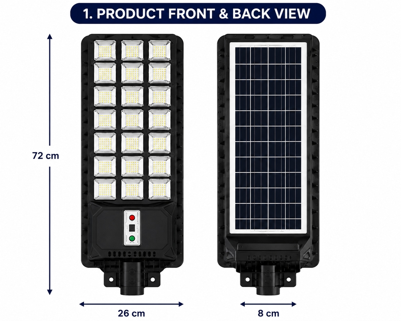 CM Solar 300W C-Shape All in One Street Lamp with Arm - product image 2