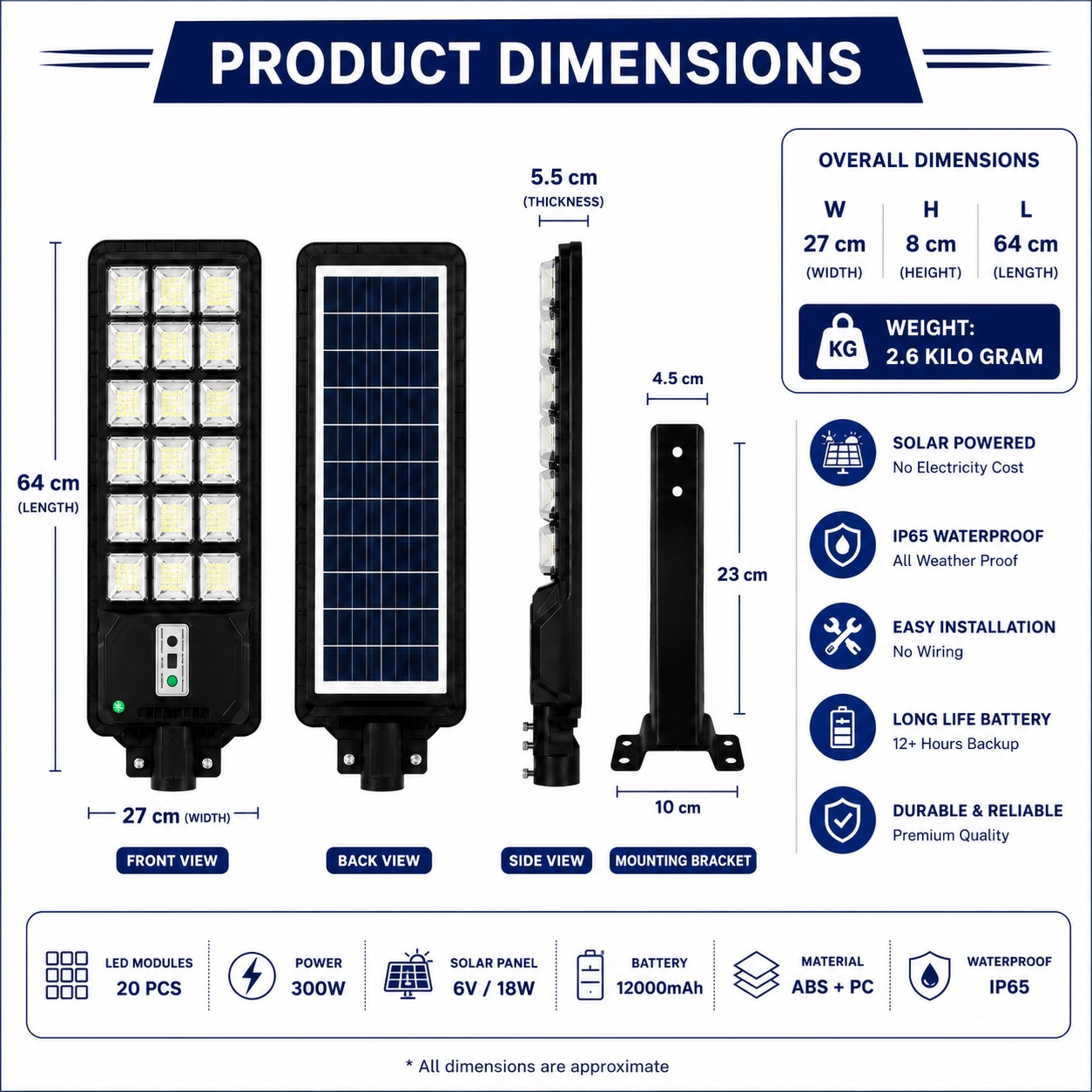 CM Solar 200W C-Shape All in One Street Lamp with Arm - product image 3