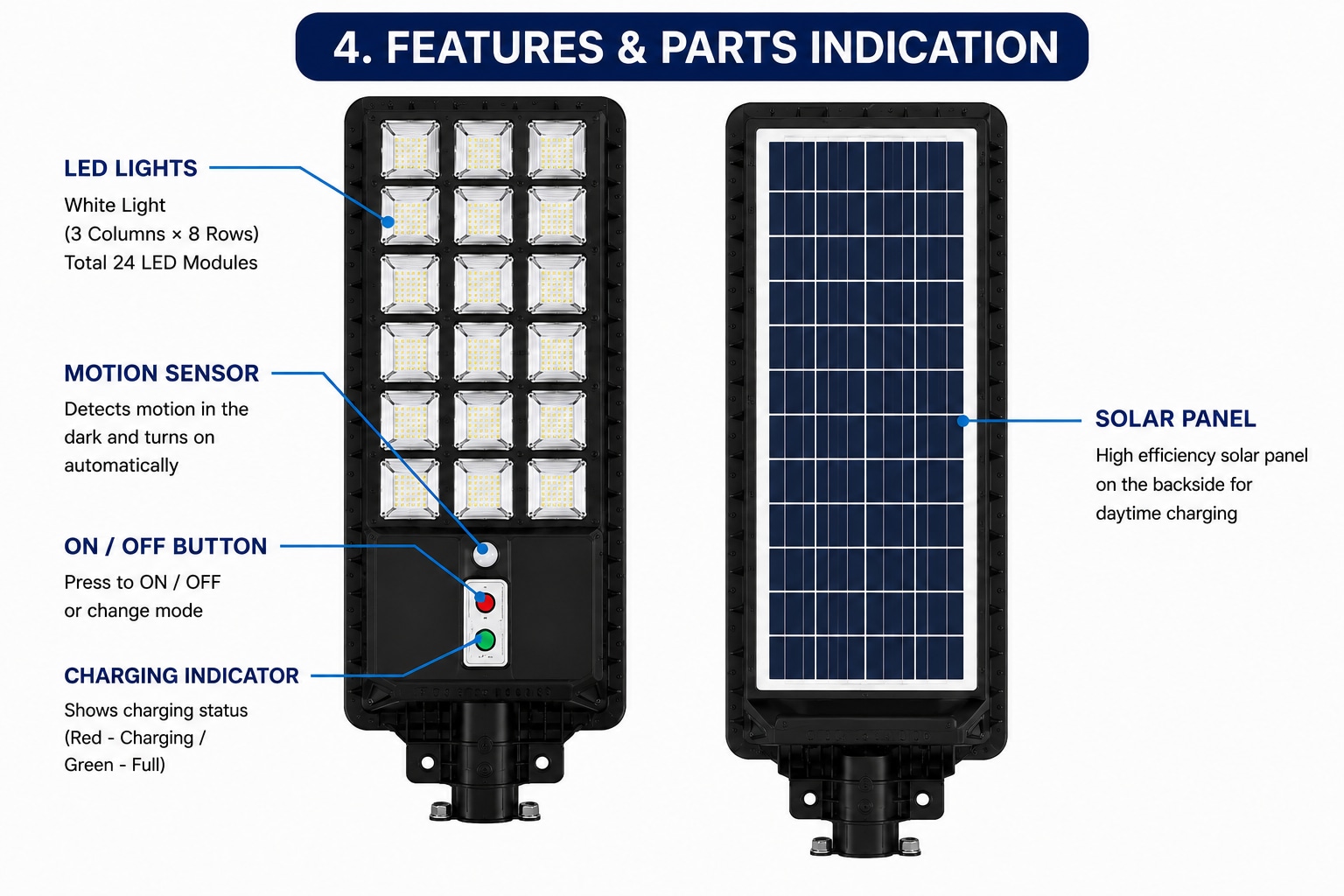 CM Solar 300W C-Shape All in One Street Lamp with Arm - product image 5