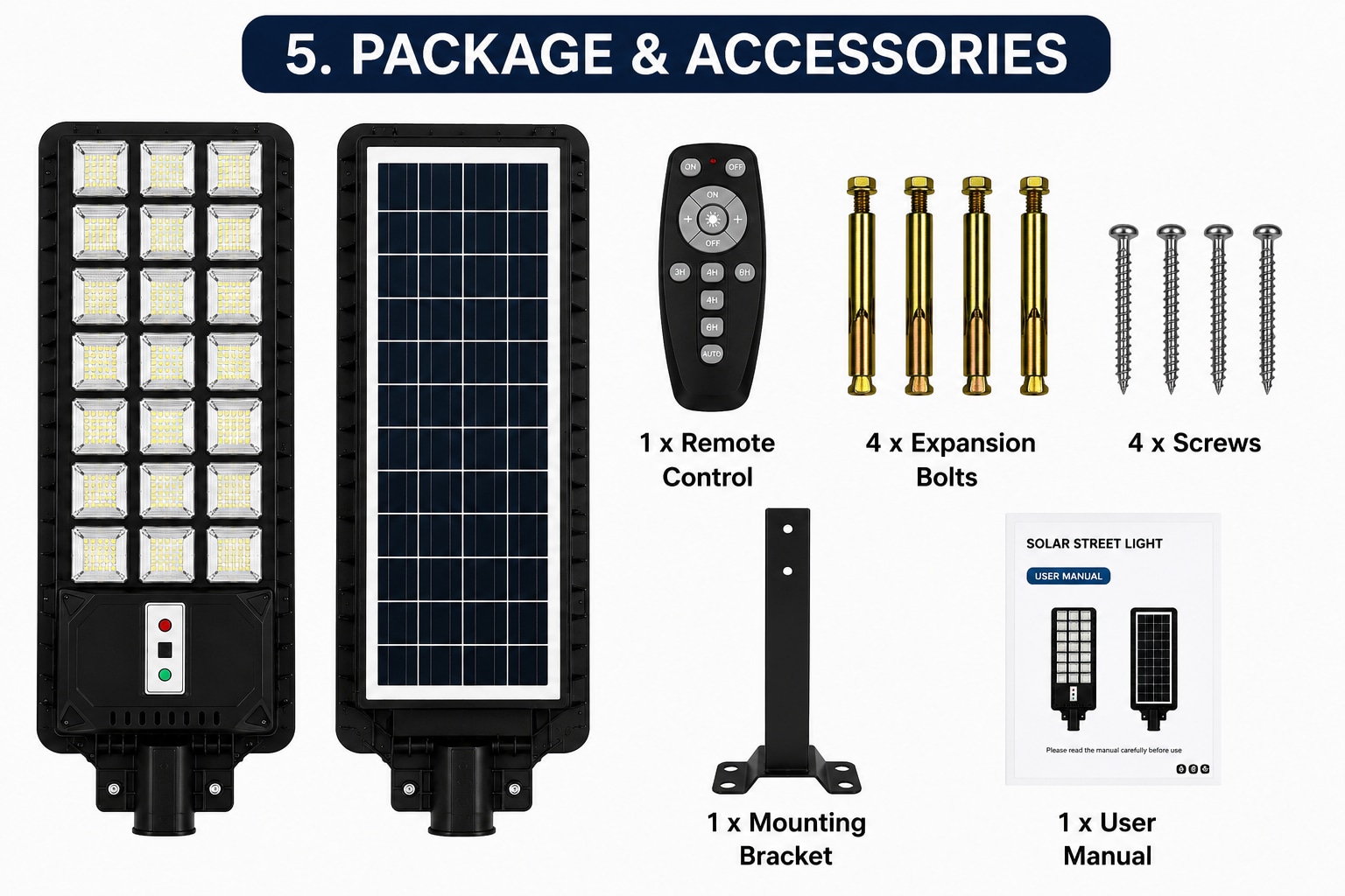 CM Solar 300W C-Shape All in One Street Lamp with Arm - product image 6