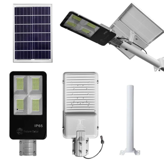 200W Semi Integrated solar light with Solar panel, Remote & Arm ( 4 Windows)