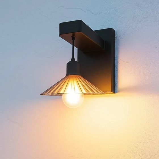 KH Solar Outdoor Wall Light – LED Decorative Wall Lamp with Rechargeable Solar Light Set