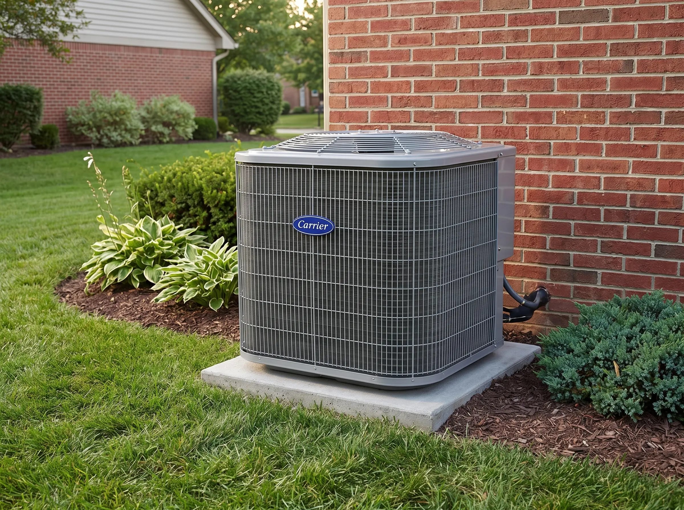 Carrier air conditioning unit ready for residential AC installation service thumbnail