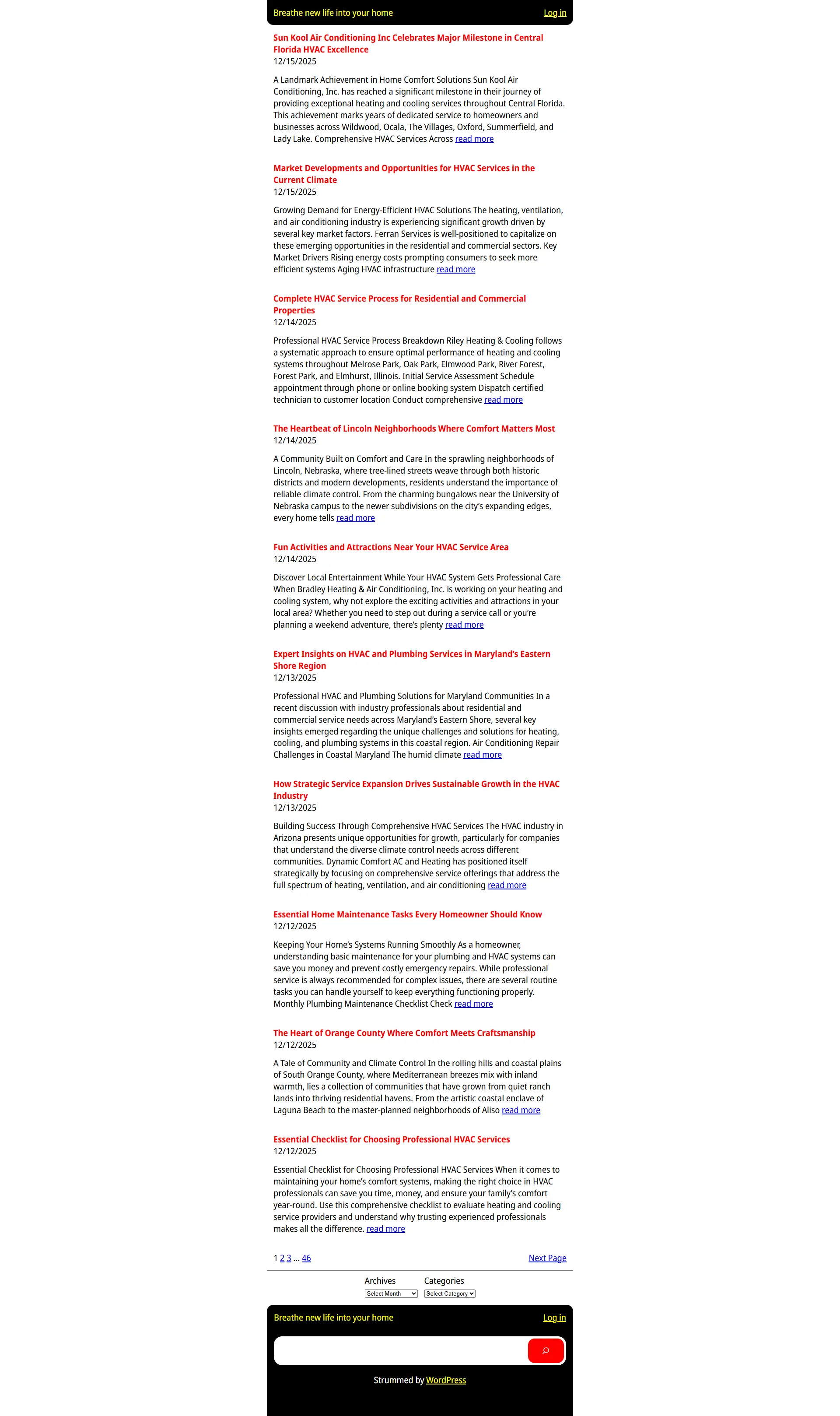 The original Pharr website before the rebuild