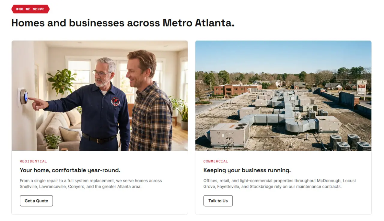 Homeowners and commercial accounts captured in one place.
