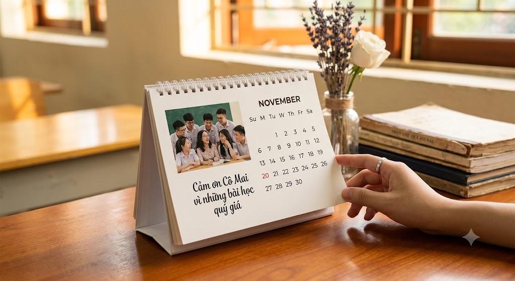 Dấu ấn cá nhân độc đáo tri ân thầy cô cùng lịch thiết kế LUMICAL