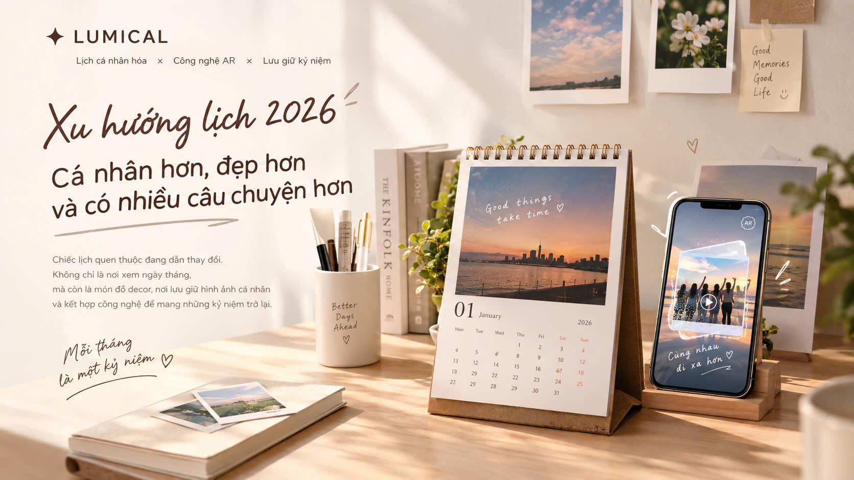 Chiếc lịch 2026 có gì mới? Từ xem ngày đến lưu giữ kỷ niệm