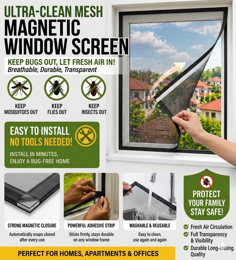 Mosquito Window Net - Breathable barrier — keep mosquitoes out, fresh air in.