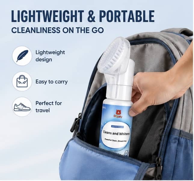 D-Daily No-Rinse Shoe Cleaner & Whitening Foam with Brush – Sneaker Cleaning Solution 5