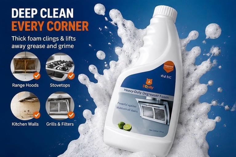DDaily Heavy-Duty Degreaser Foam – Kitchen Grease & Oil Stain Remover 500ml 2