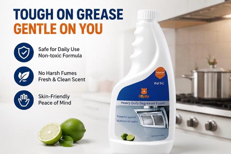 DDaily Heavy-Duty Degreaser Foam – Kitchen Grease & Oil Stain Remover 500ml 3