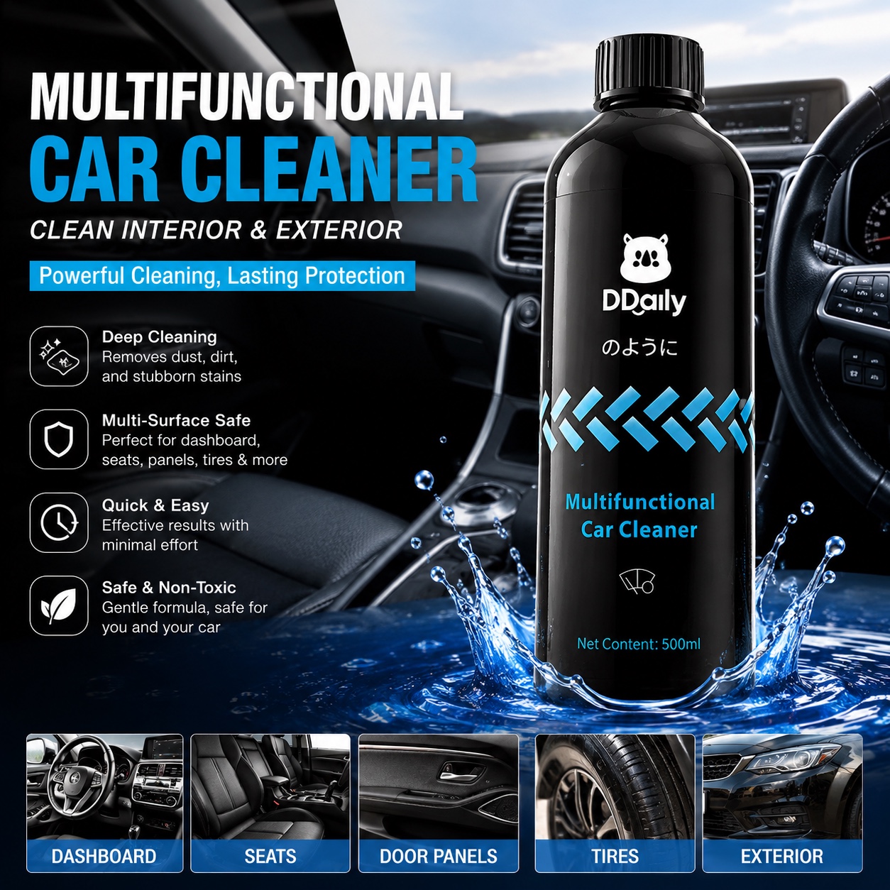 Multifunctional Car Interior & Leather Cleaner 1