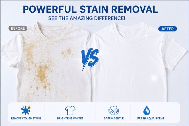 DDaily Scented Stain Remover Powder - Deep Cleaning Laundry Whitener - 500g 3