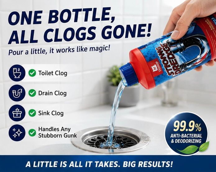 Strong Drain & Pipe Unblocker – Heavy Duty Sink & Toilet Cleaner 2