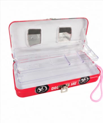 Kids Metal Car Pencil Case with Zipper & Wrist Strap – Red 7