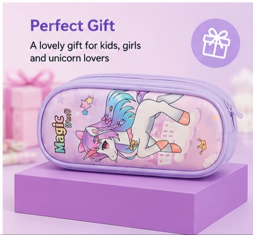 Large Capacity Unicorn Pencil Case – Waterproof Cute School Pencil Bag for Girls 1