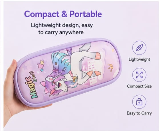 Large Capacity Unicorn Pencil Case – Waterproof Cute School Pencil Bag for Girls 2