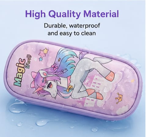 Large Capacity Unicorn Pencil Case – Waterproof Cute School Pencil Bag for Girls 6