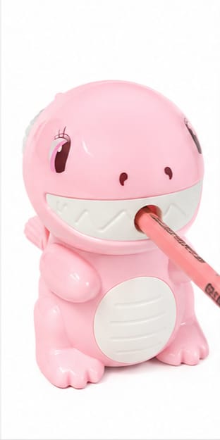 Cute Dinosaur Manual Pencil Sharpener - Portable Cartoon Pencil Sharpener for Kids - Pink 2